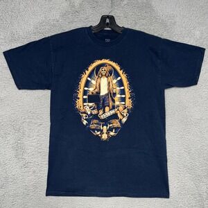 Tee Fury The Big Lebowski Jeff Bridges T Shirt Men's Sz M Blue He Abides Bowling